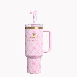 Stanley Pink Patterned Tumbler with Straw
